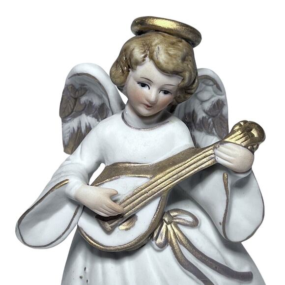 Berman & Anderson Angel with Mandolin Music Box - Silent Night, Japan Vintage - Picture 5 of 9